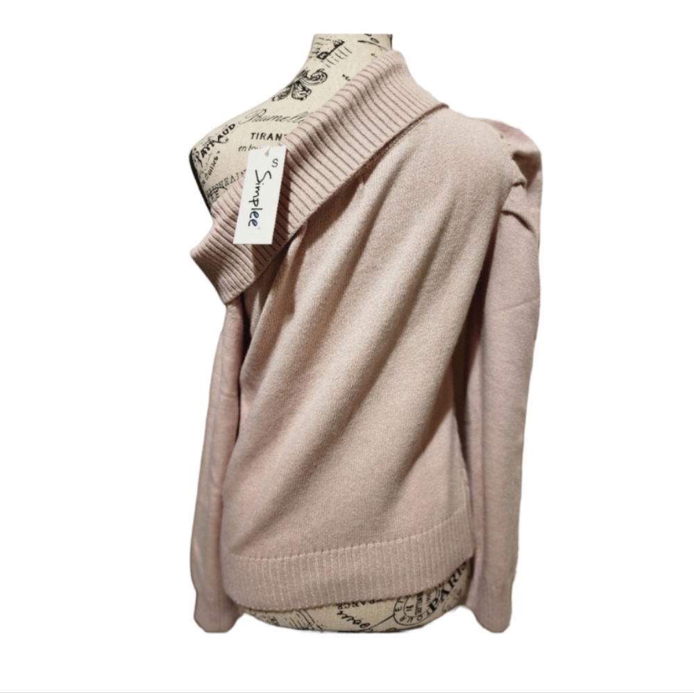 NWT Simplee Light Pink Long Sleeve Sweater Small - Picture 2 of 4